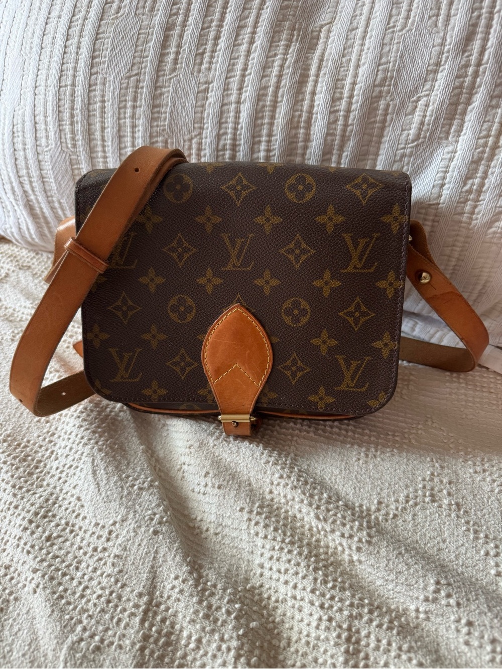 Vintage Louis Vuitton monogram canvas Cartouchiere MM crossbody bag